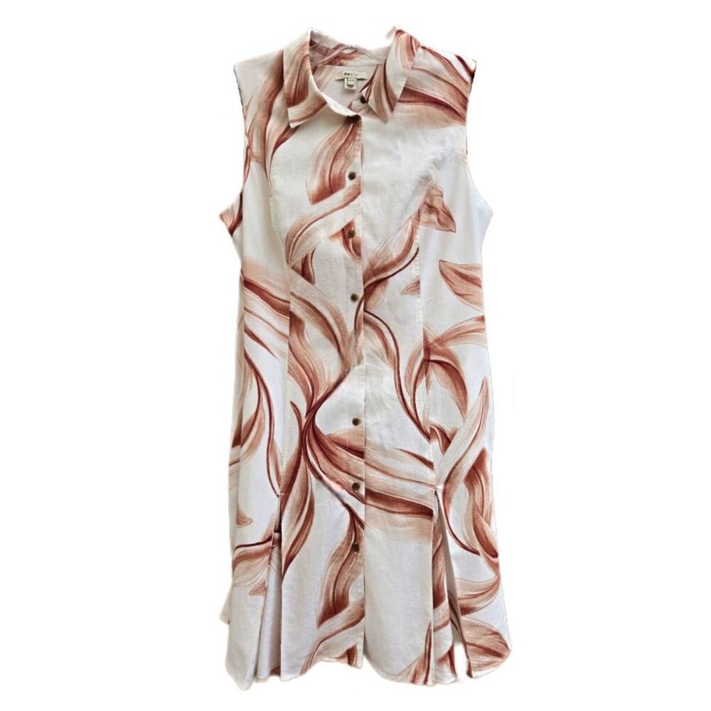 RW&Co Sleeveless Linen‑Blend Shirt Dress - Size M